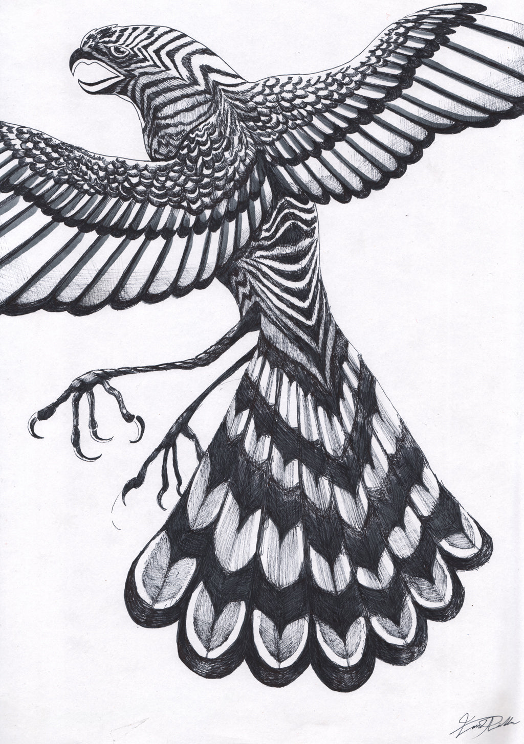 "Haukka", A3 Original Ink Drawing