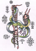"Hydra", A4 Original Color Pencil Drawing