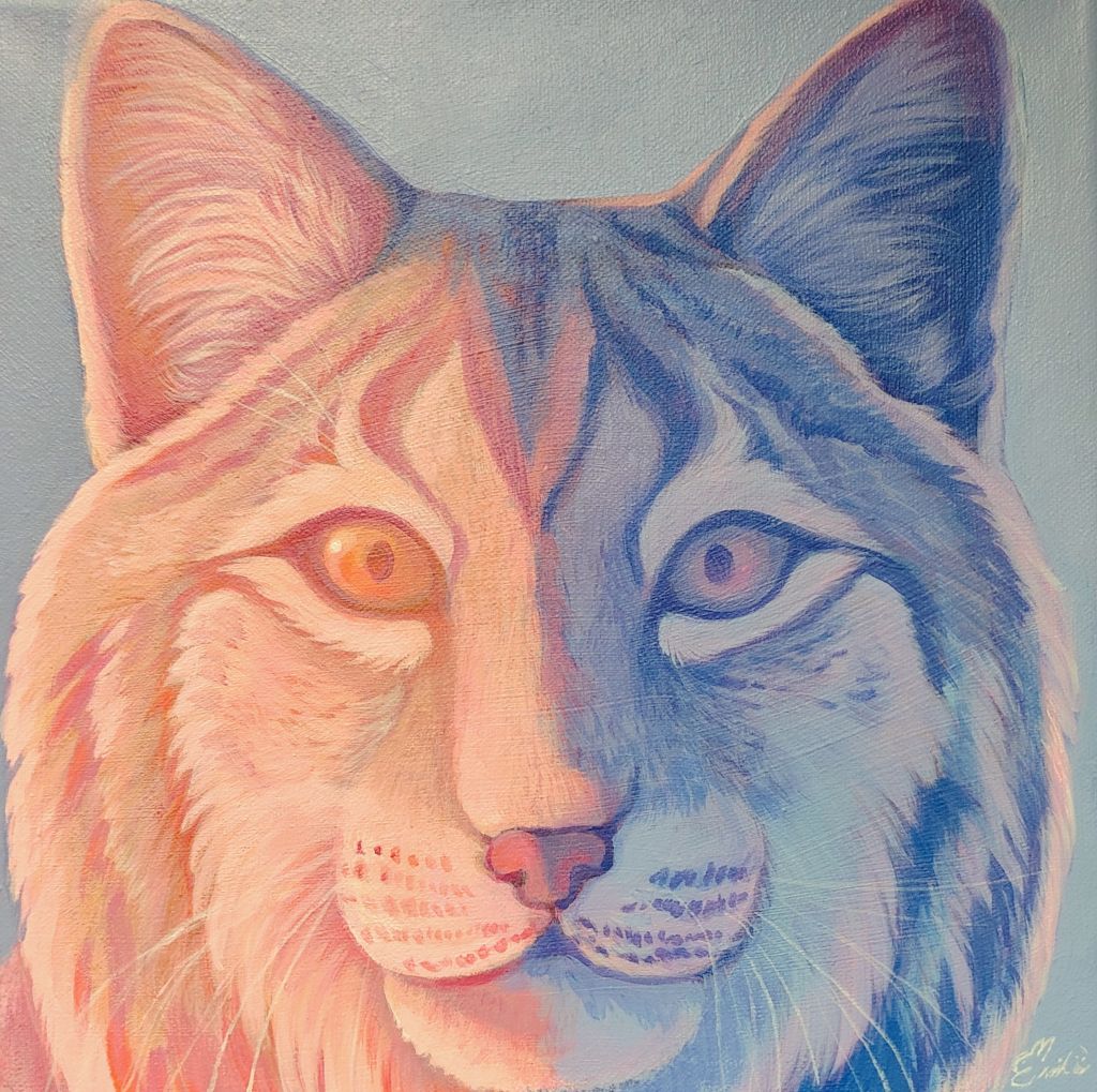 "Lynx" 30x30cm Original Acrylic Painting