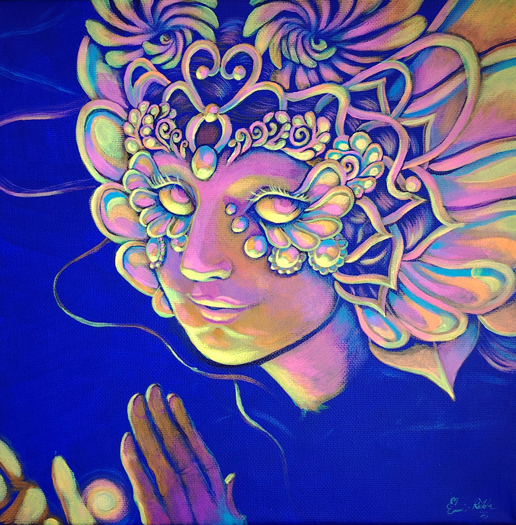 "Päivätär" 30x30cm Original Acrylic Painting